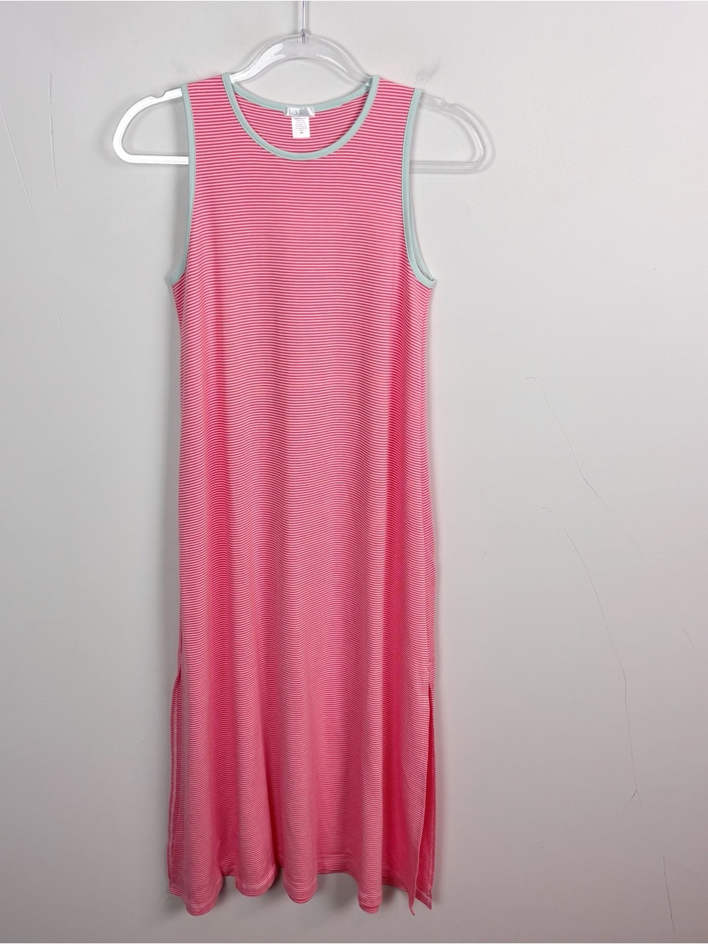 LAKE Pajamas Pima Midi Tank Gown in Hibiscus Size XXS